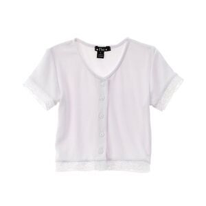 Flowers By Zoe Girls Rib 2X2 Top, White